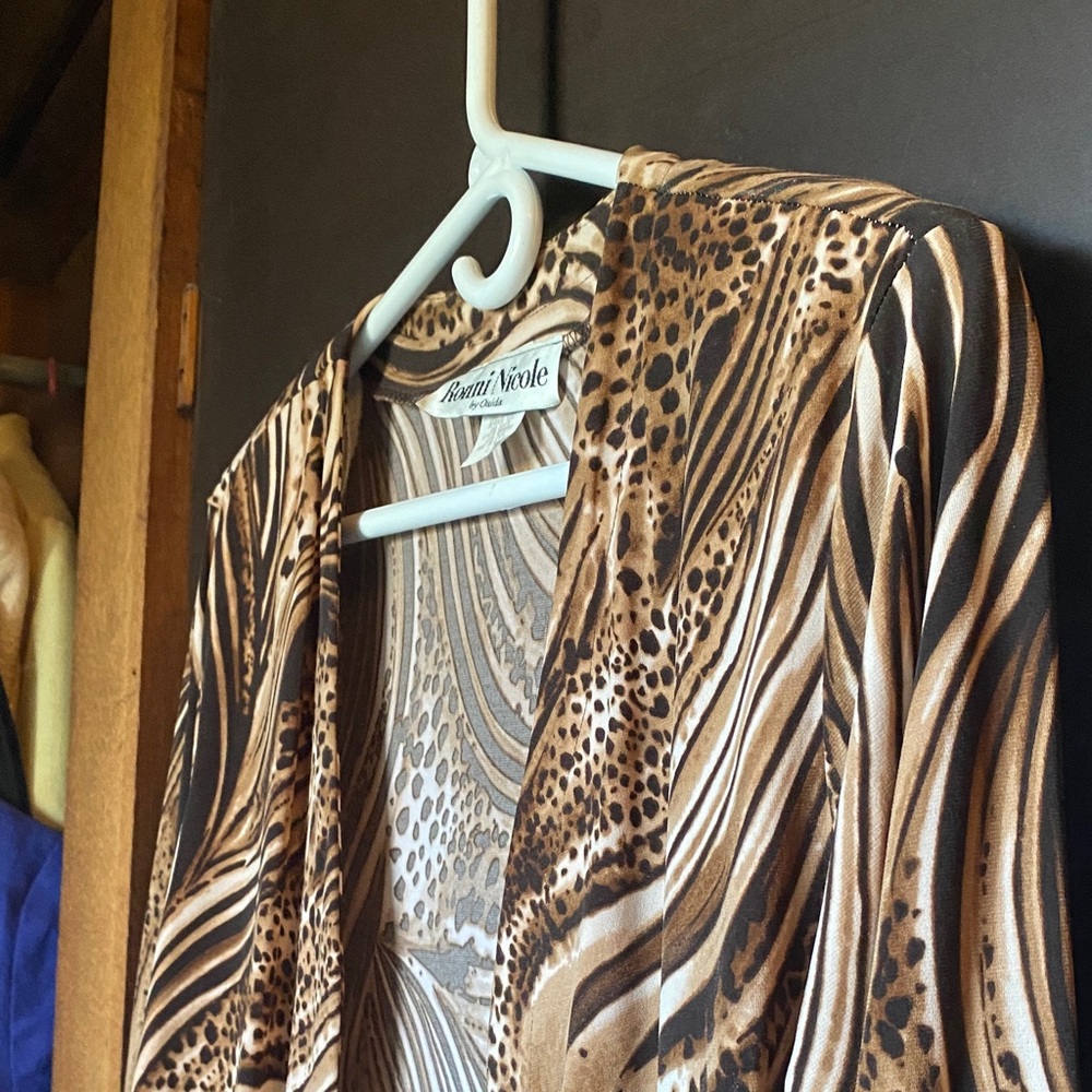 Abstract Cheetah/Zebra Patterned Cardigan - Picture 16 of 16